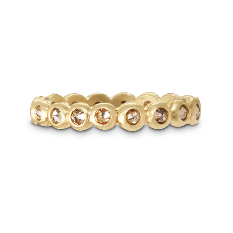 18 Karat Gold Champagne Diamond Eternity Ring