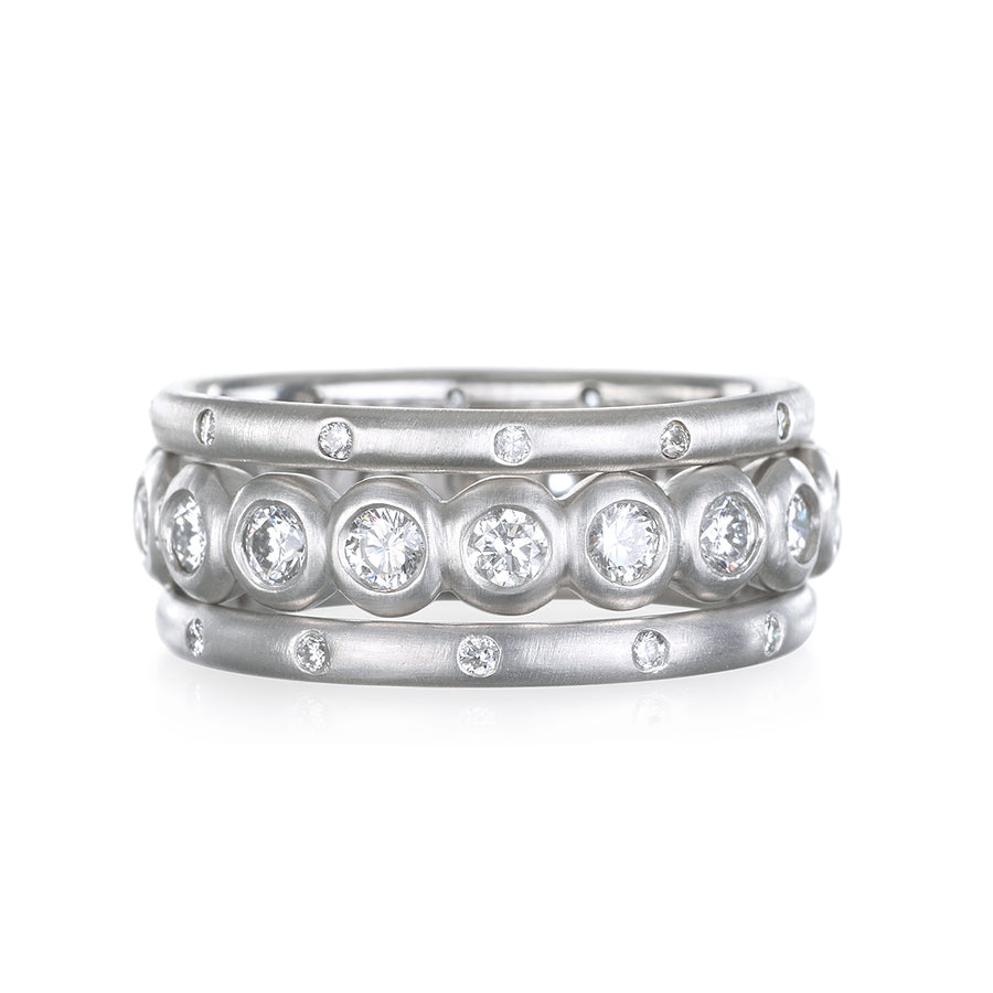 Platinum Diamond Stack Ring