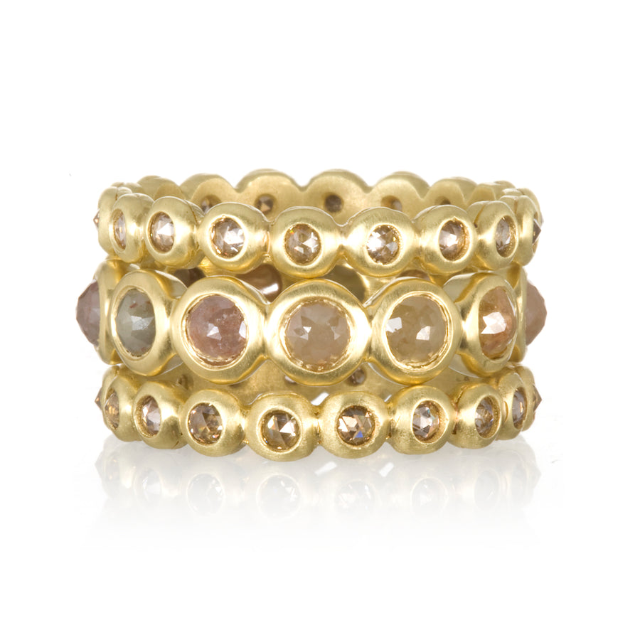 18 Karat Gold Champagne Diamond Eternity Ring