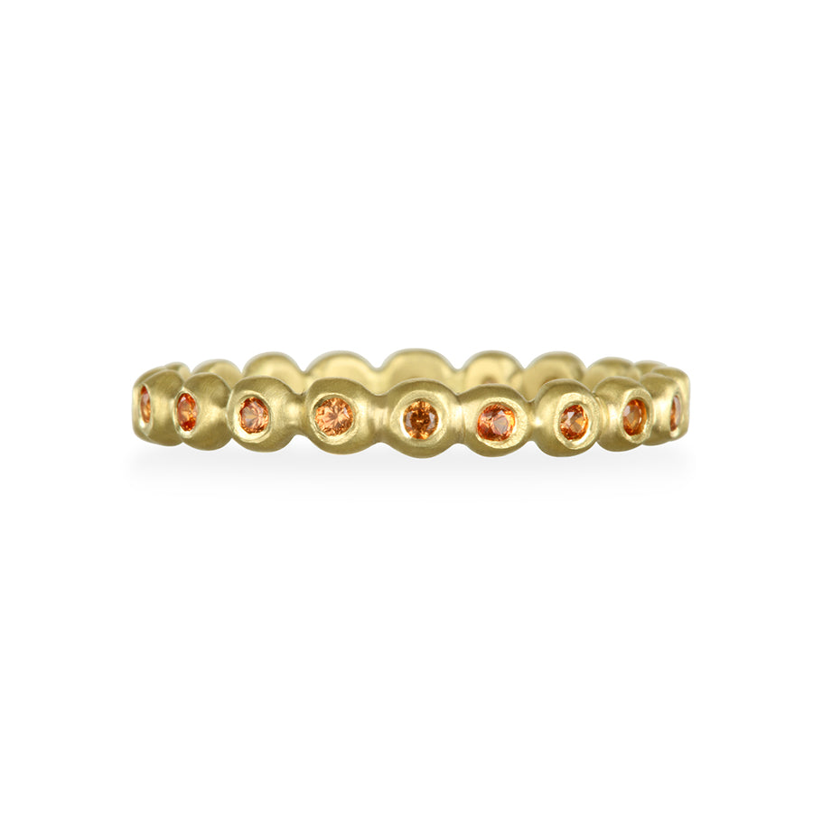 18 Karat Gold Orange Sapphire Eternity Band