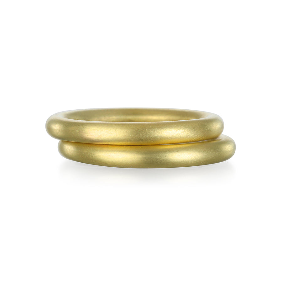 18 Karat Gold Round Comfort Fit Stack Ring - Thick