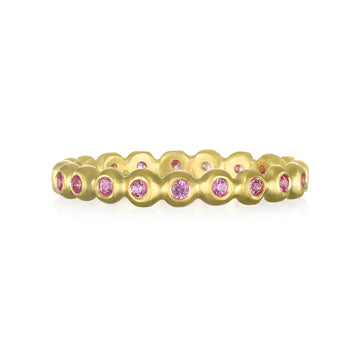 Pink Sapphire Granulation Eternity Band