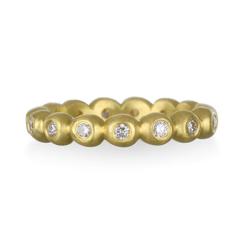 18 Karat Gold Diamond Medium Granulation Bead Ring