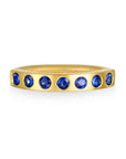 18 Karat Gold Blue Sapphire Bar Ring