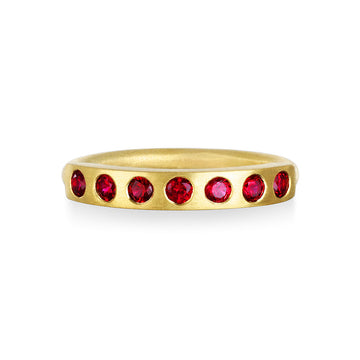 18 Karat Gold Ruby Bar Ring