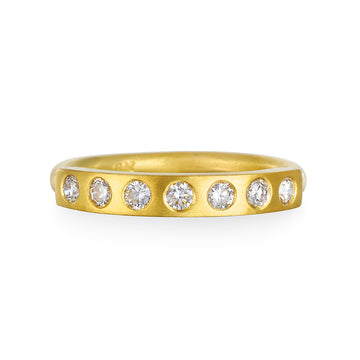 18 Karat Gold Diamond Bar Ring