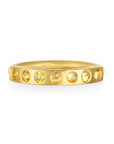 18 Karat Gold Yellow Sapphire Burnished Bar Ring