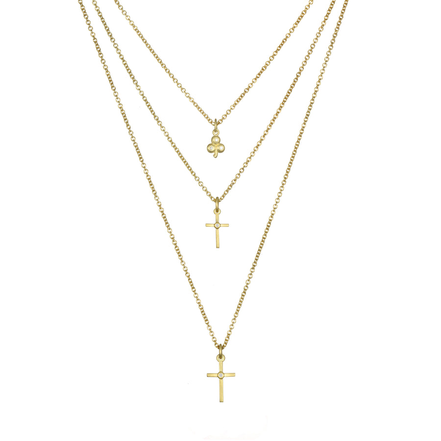 18 Karat Gold Diamond Clover Charm