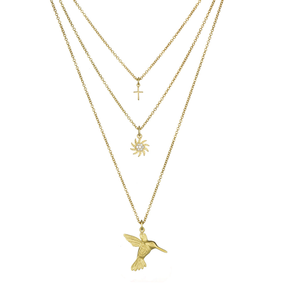 18 Karat Gold Diamond Sun Charm