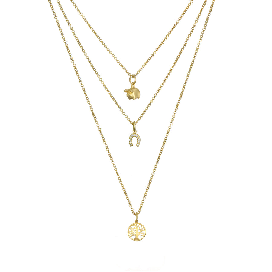18 Karat Gold Diamond Horseshoe Charm