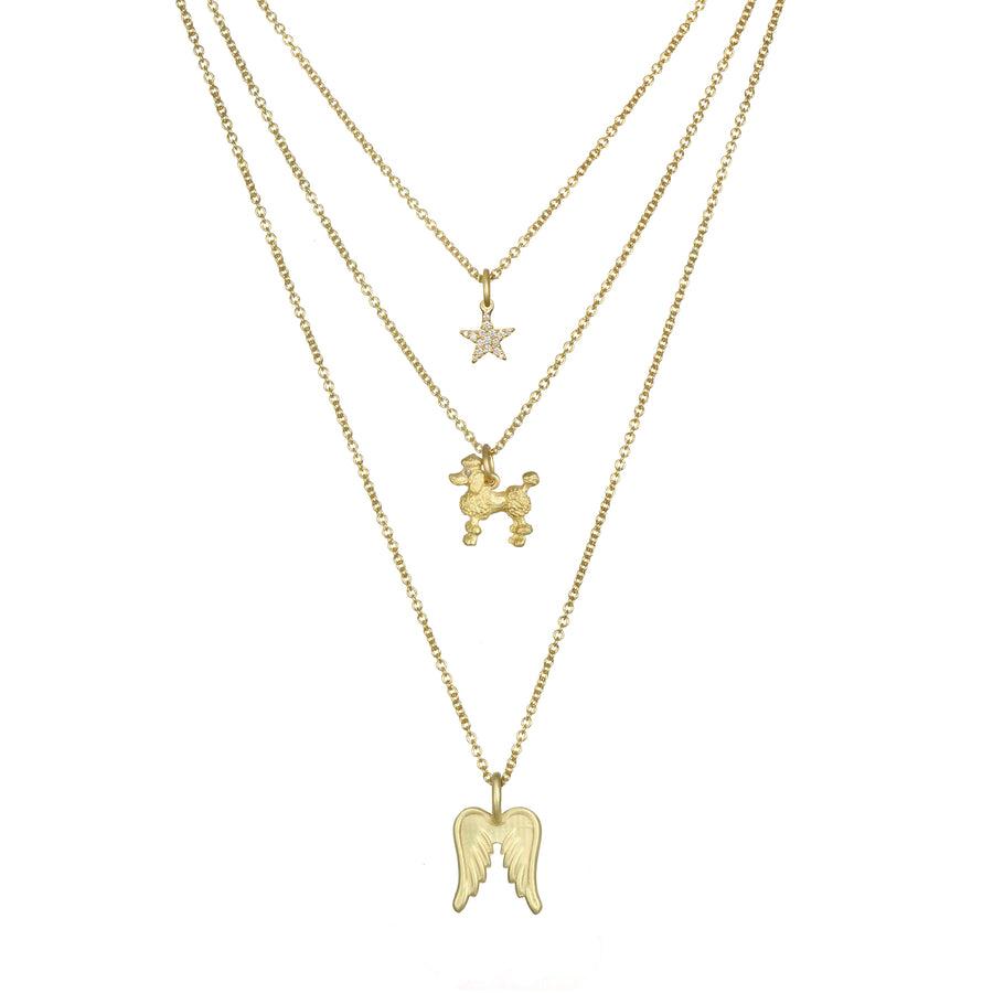 18 Karat Gold Norwich Terrier Charm with Diamond Eyes