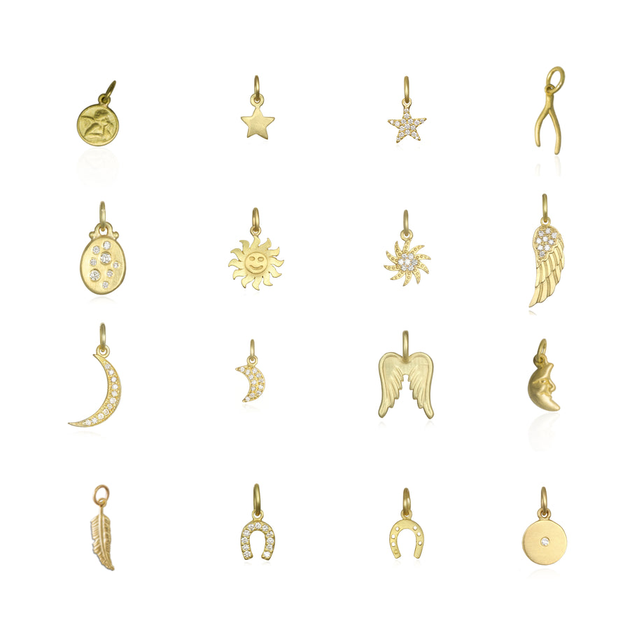 18 Karat Gold Diamond Star Charm